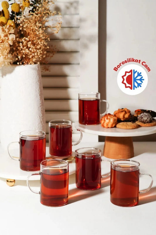 6 Adet Borosilikat Ateşe Dayanıklı Termisil Cam Bardak KW-1175