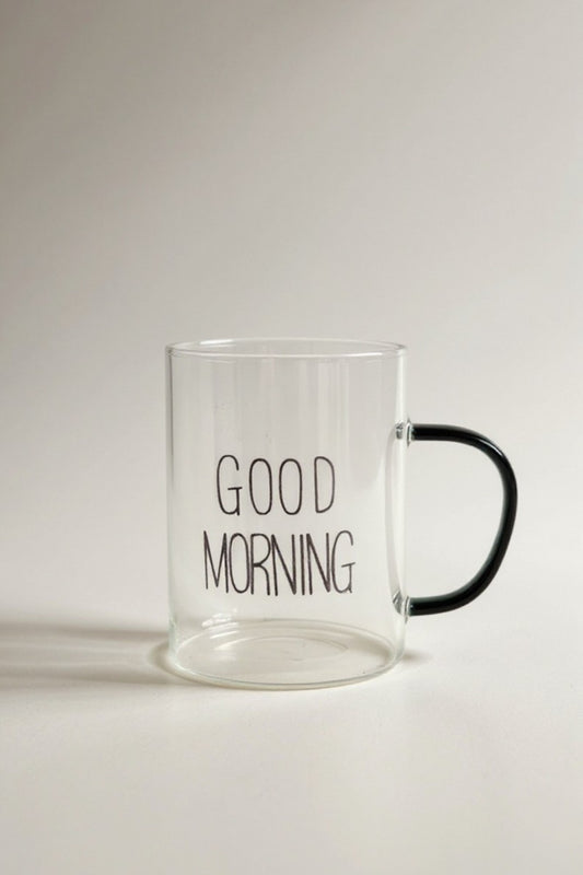 2 Li Good Morning Borosilikat Cam Kupa Bardak Seti KW-700