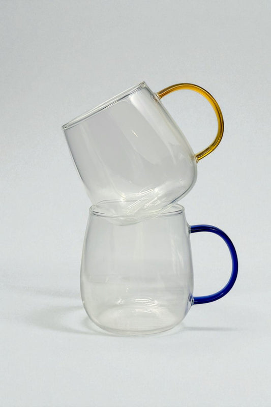 2 Li Isıya Dayanıklı Borosilikat Cam Kupa Bardak Seti KW-701