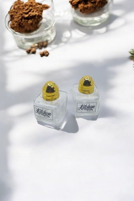 2'li Cam Tuzluk 20ml Mini Küp Tek Kişilik Tuzluk Biberlik Seti KW-376