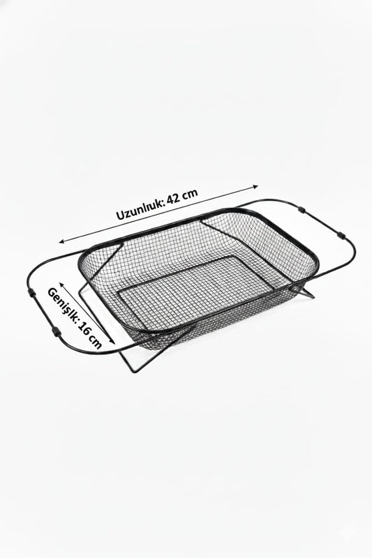Siyah 42X16 Cm Meyve Sebze Yıkama ve Bulaşık Süzgeci KW-270A