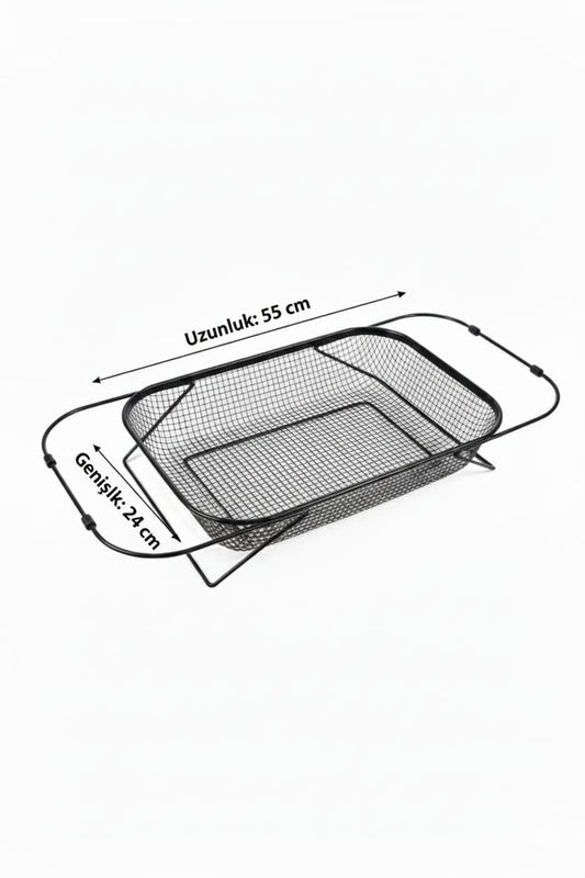 Siyah 55X24 Cm Meyve Sebze Yıkama ve Bulaşık Süzgeci KW-270C