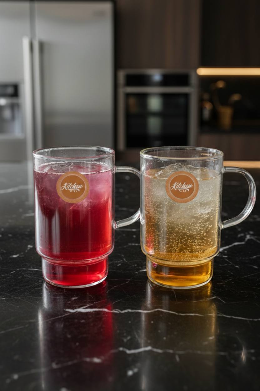 Borosilikat 2’li Cam Meşrubat Bardak 330ml Isıya Dayanıklı Şeffaf Cam Bardak Seti KW-1054