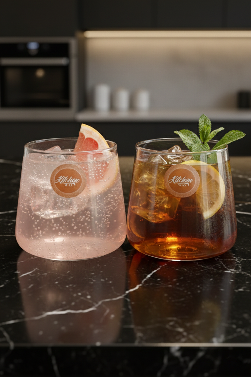 Borosilikat 2’li Cam Meşrubat Bardak 400ml Isıya Dayanıklı Şeffaf Cam Bardak Seti KW-1056