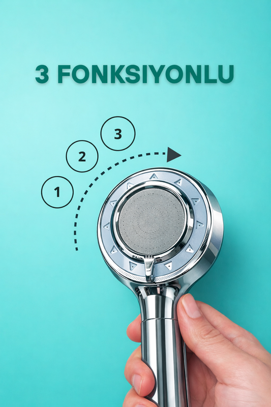 3 Fonksiyonlu Yüksek Basınçlı Ayarlanabilir Duş Başlığı SHN-1346