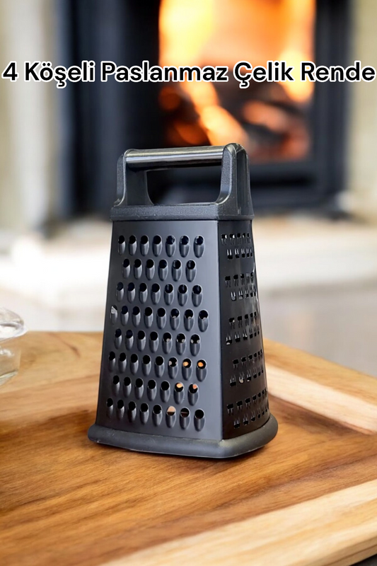 4 Köşeli Paslanmaz Siyah Çelik Rende KW-283