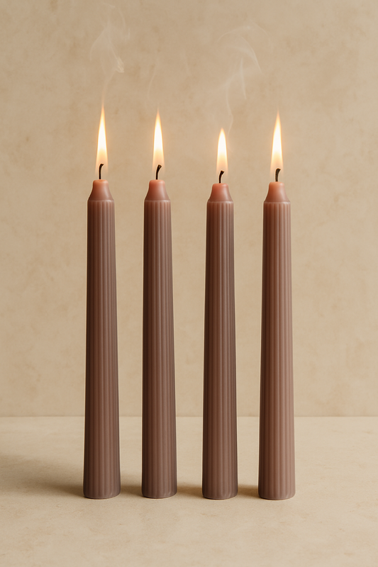 Çizgili Şamdan Mum Seti Dekoratif Modern Tasarımlı Şamdan Mumları SHN-2038