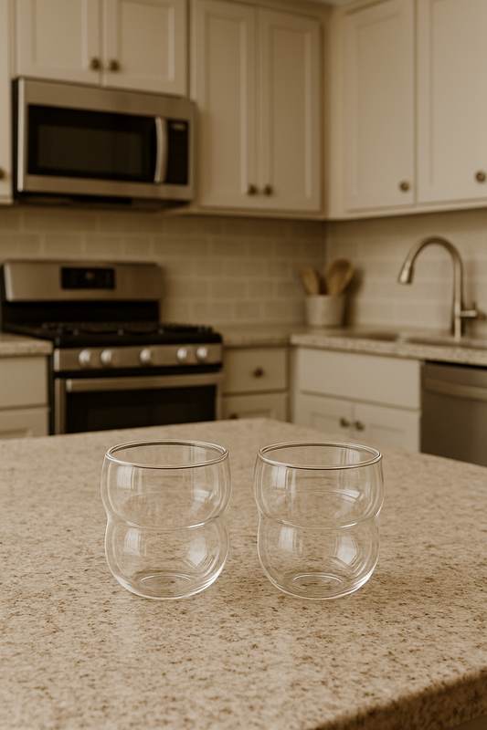 2’li Borosilikat Meşrubat Cam Bardağı KW-1044