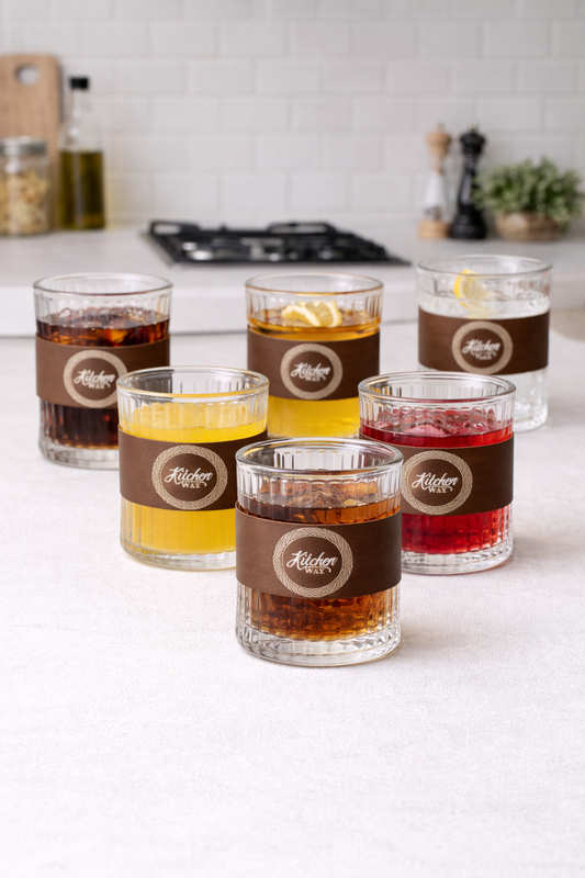 6’lı Borosilikat Cam Bardak Seti Akasya Tutamaçlı KW-853