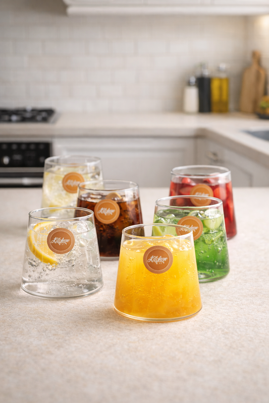 Borosilikat 6’lı Cam Meşrubat Bardak 400ml Isıya Dayanıklı Şeffaf Cam Bardak Seti KW-1056