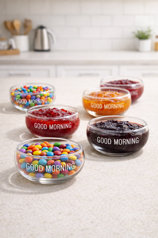 Borosilikat 6 Lı Yuvarlak Çerezlik Cam Kase Seti KW-703