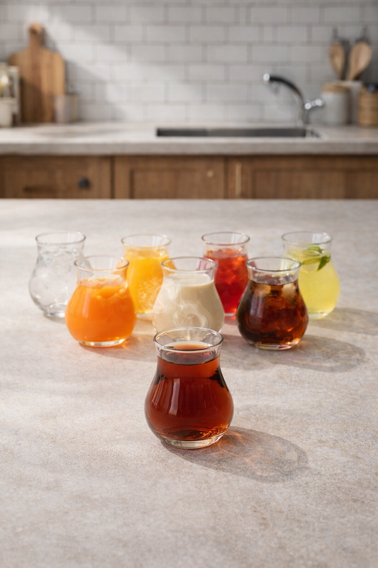 8’li 200 ML Borosilikat Cam Almila Bardak Seti Isıya Dayanıklı Şeffaf KW-724