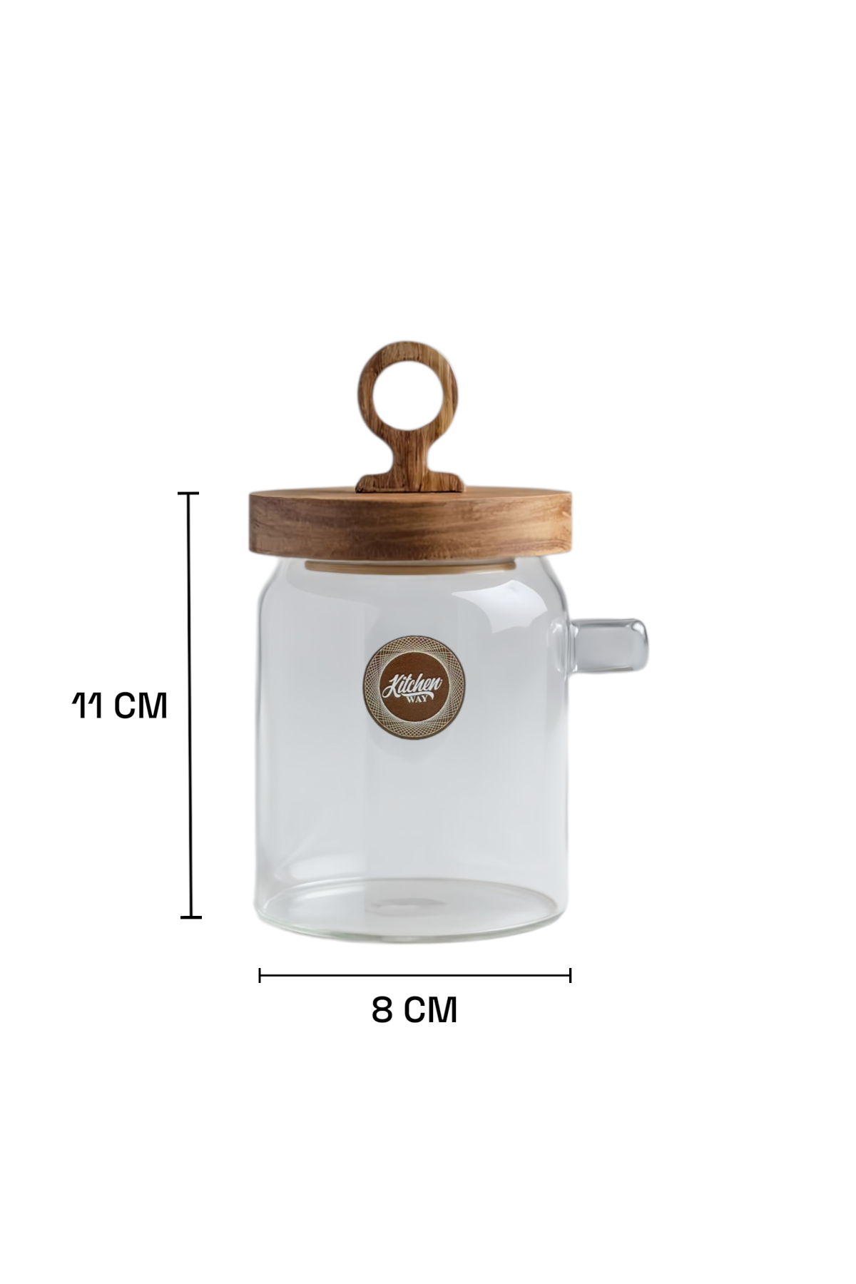 Akasya Kapaklı Kaşıklı Cam Kavanoz 400ML KW-801