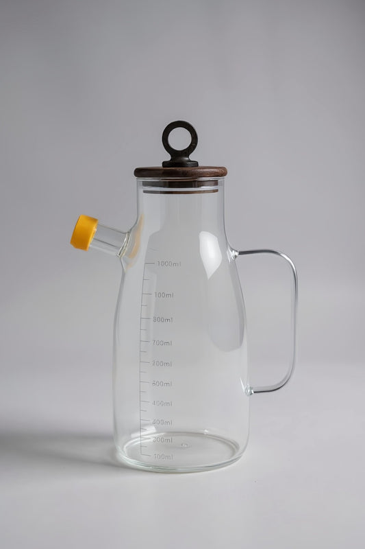 Akasya Kapaklı Ölçülü Cam Yağdanlık KW-813