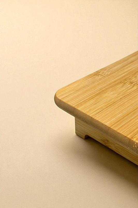 Ayaklı Bambu Sunumluk Servis Tabağı 29x19CM KW-914