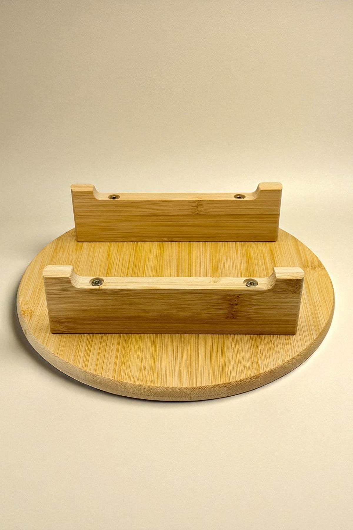 Ayaklı Yuvarlak Bambu Sunumluk Servis Tabağı 25CM CM KW-912