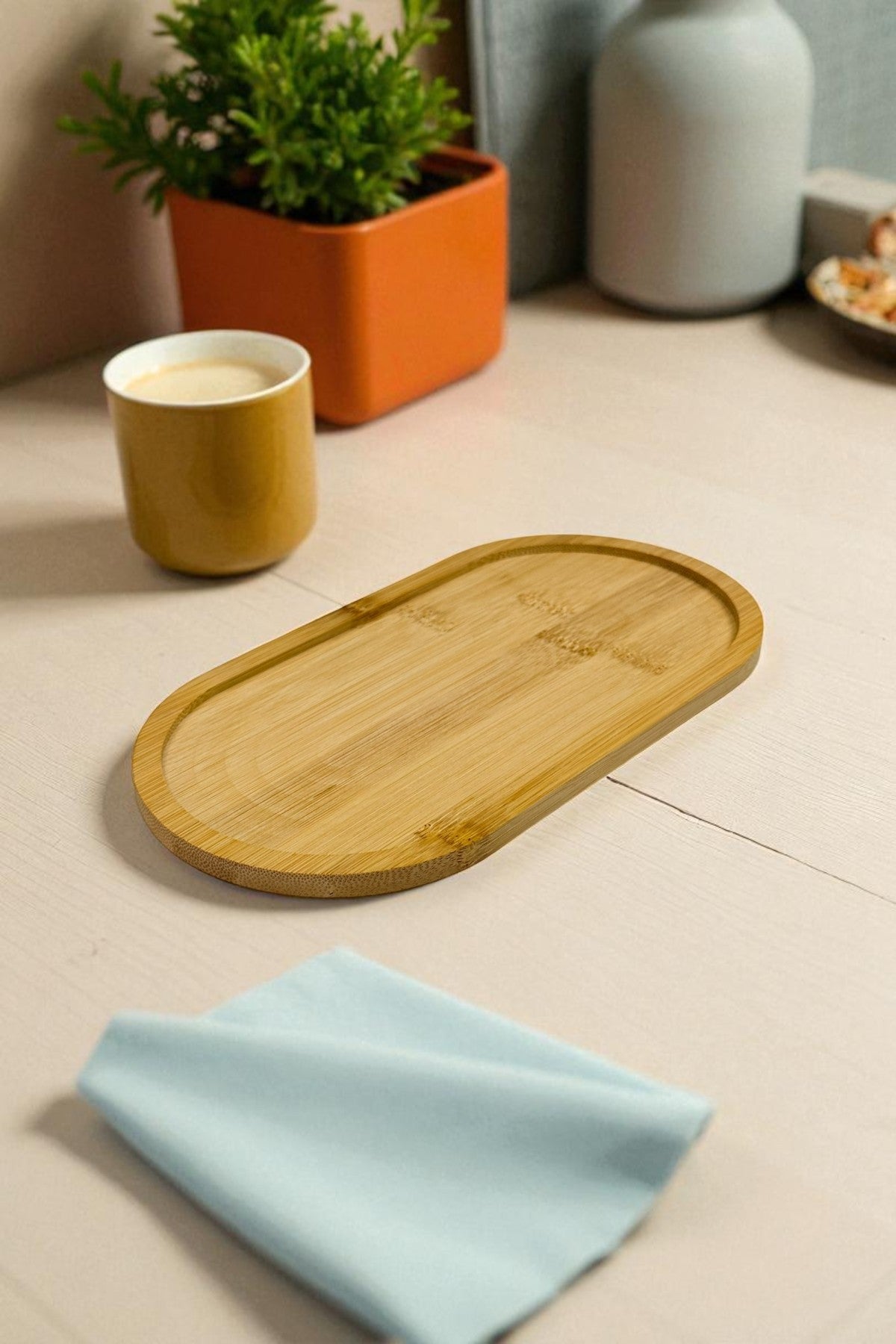 Bambu Oval Yağdanlık Altlığı 23 CM KW-150