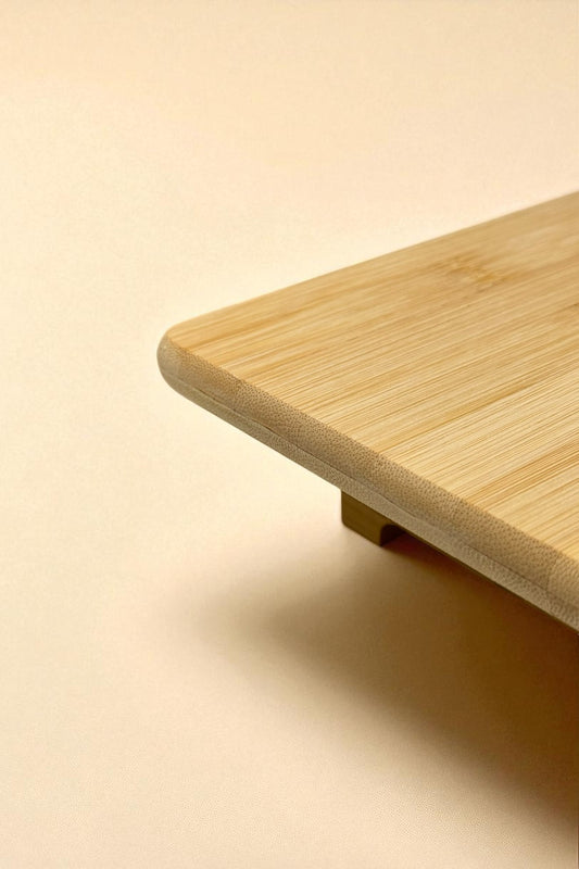 Ayaklı Bambu Sunumluk Servis Tabağı 32x21CM KW-915