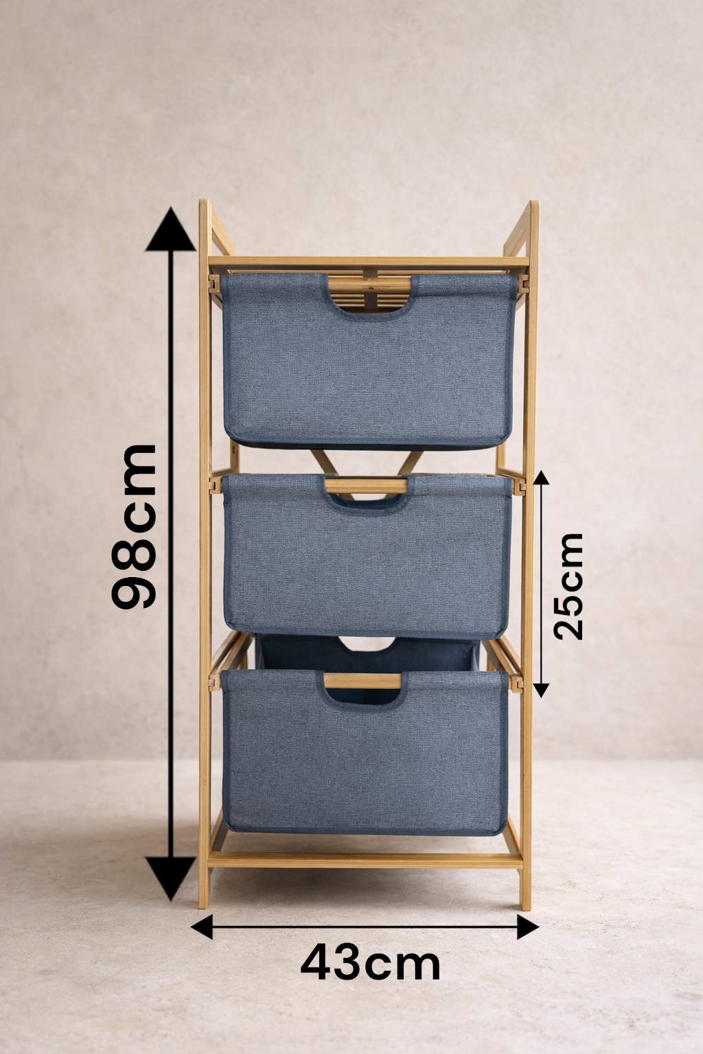 Bambu Çamaşır Sepeti Çekmeceli Doğal Bambu Dayanıklı Şık Tasarım SHN-2096