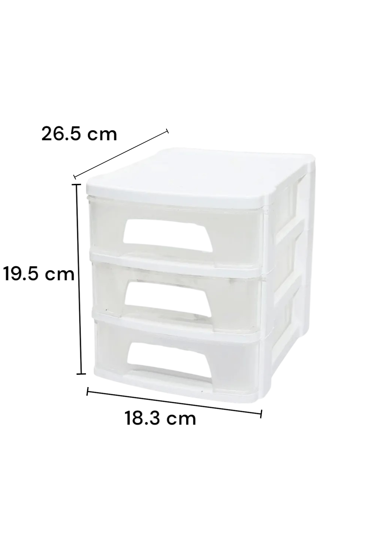 3 Katlı Kolay Kurulum Şeffaf Çekmece Mutfak Banyo Ev Çekmecesi 18.3X26 FMA000361