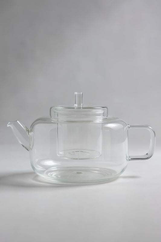 Çift Katlı Clara-Borosilikat Süzgeçli Cam Çaydanlık Seti KW-844