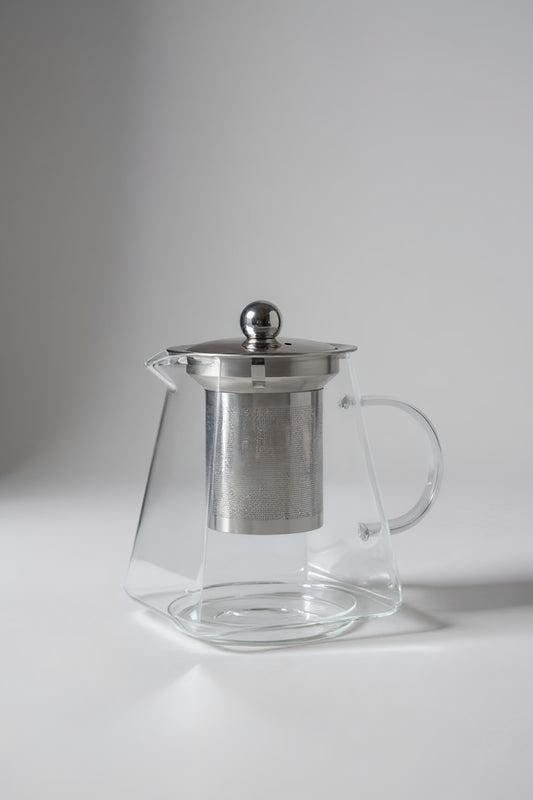 Daisy Borosilikat Süzgeçli Cam Çaydanlık Seti KW-843