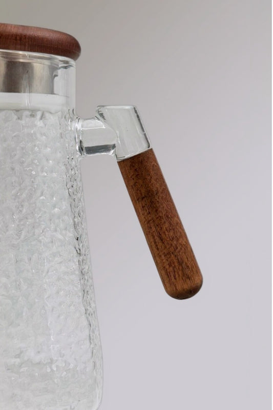 Desenli Akasya Sap - Kapaklı Borosilikat Cam Sürahi KW-851