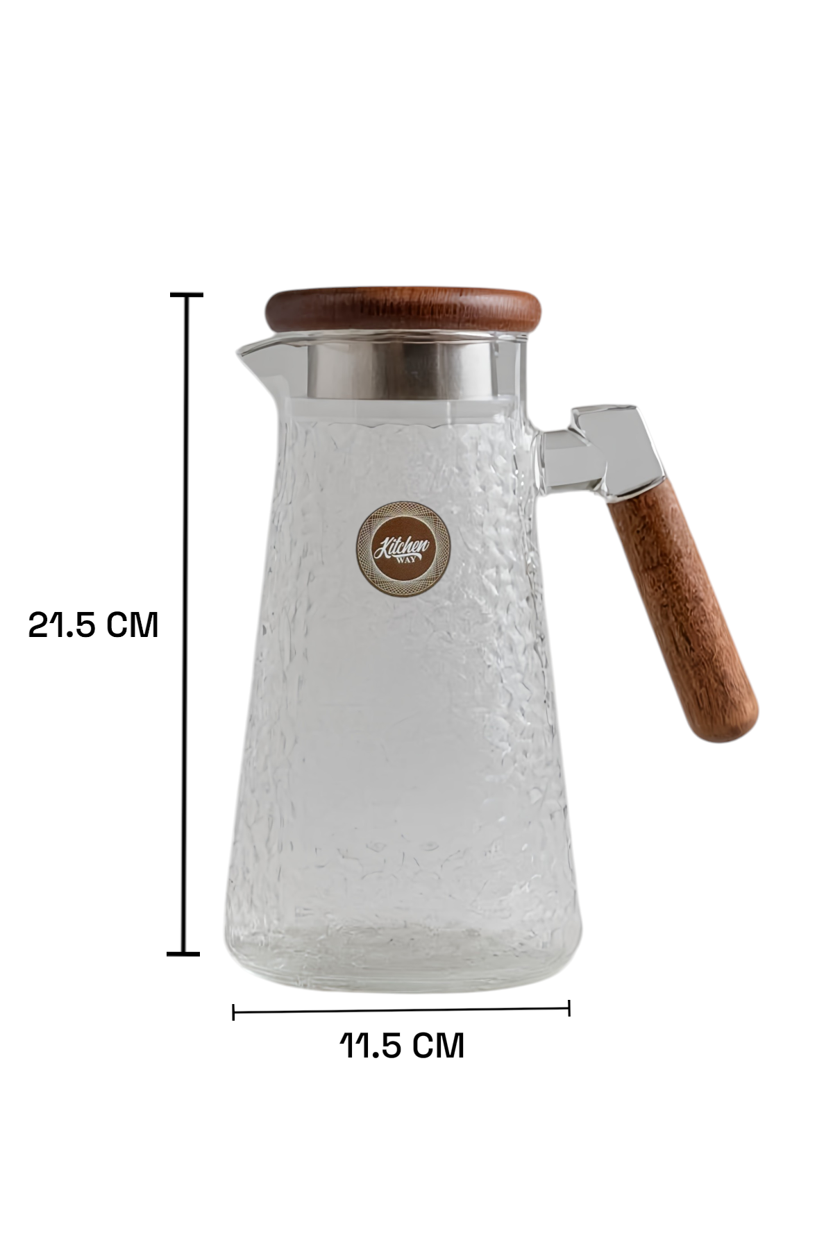 Desenli Akasya Sap - Kapaklı Borosilikat Cam Sürahi KW-851