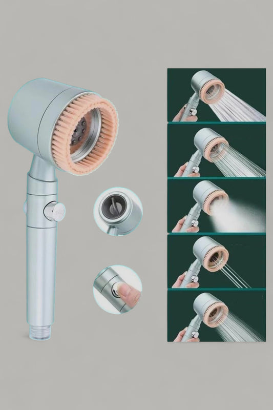 Yüksek Basınçlı 5 Fonksiyonlu Fırçalı Filtreli Duş Başlığı SHN-1327