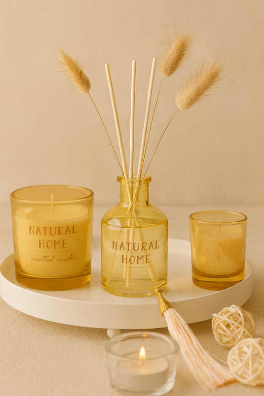 Çubuklu Koku Mum ve Tepsi Dekoratif Set SHN-2061