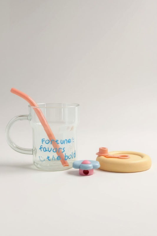 Fortune Pipetli Kapaklı Borosilikat Cam Matara KW-894