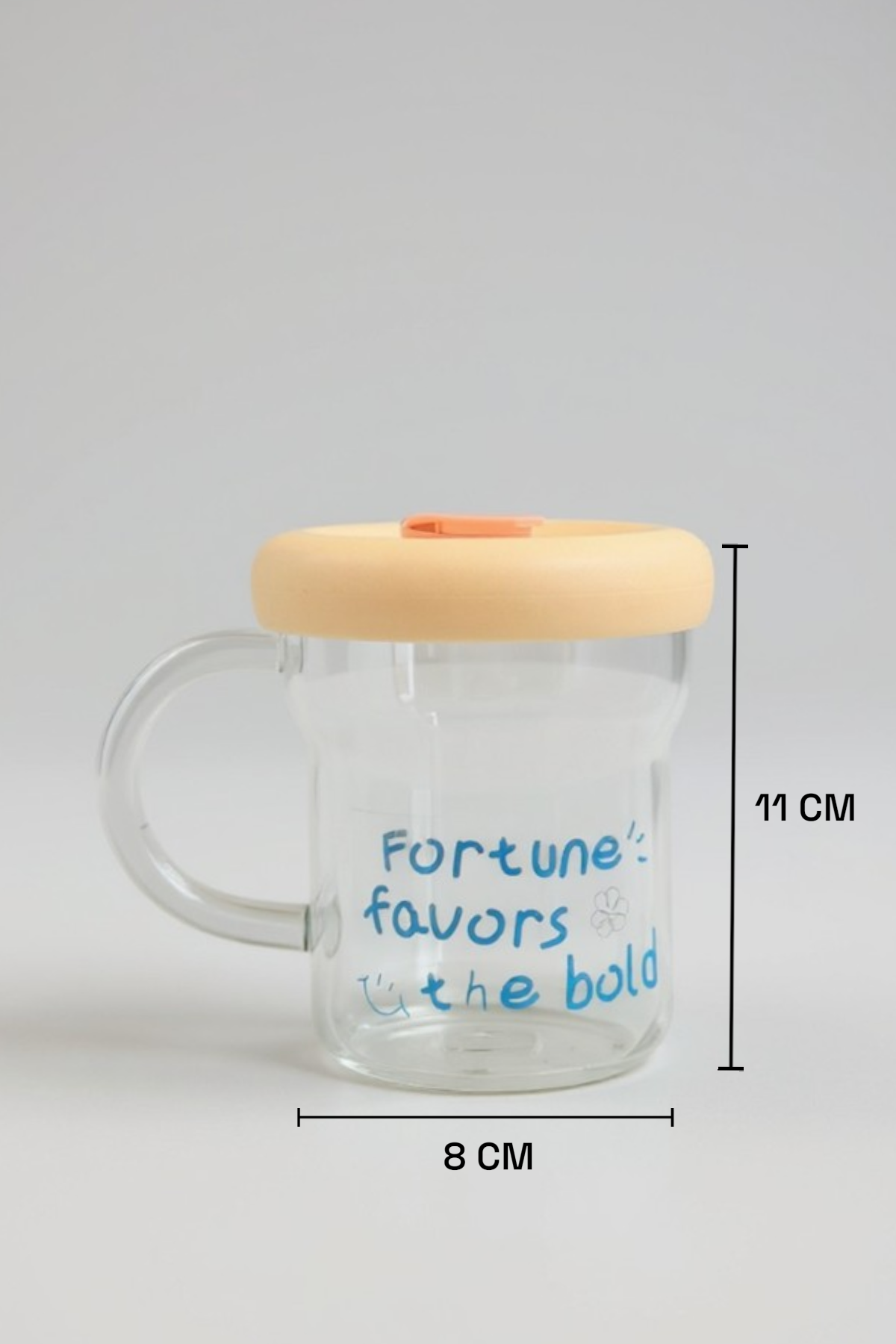 Fortune Pipetli Kapaklı Borosilikat Cam Matara KW-894