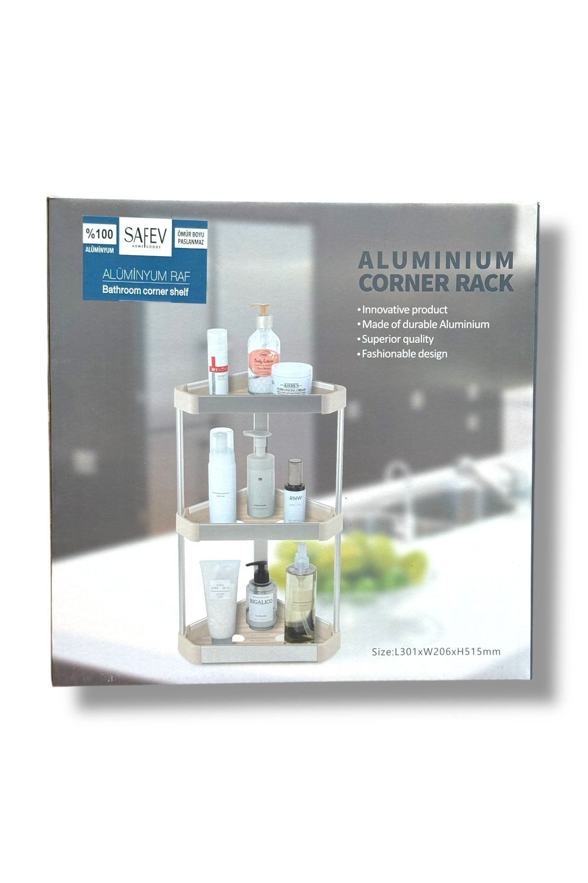 Paslanmaz Aleminyum Duş Köşeliği Şampuanlık Organizer SHN-2110