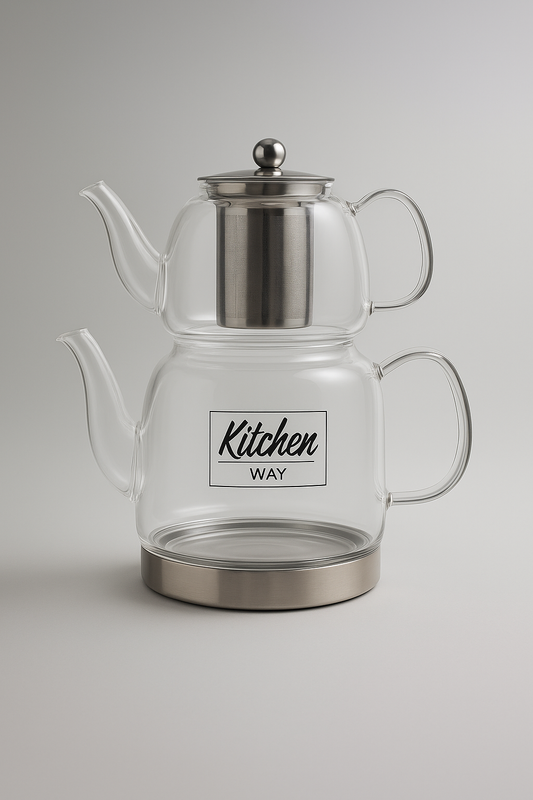 Valeria Borosilikat Cam Çaydanlık Seti KW-839