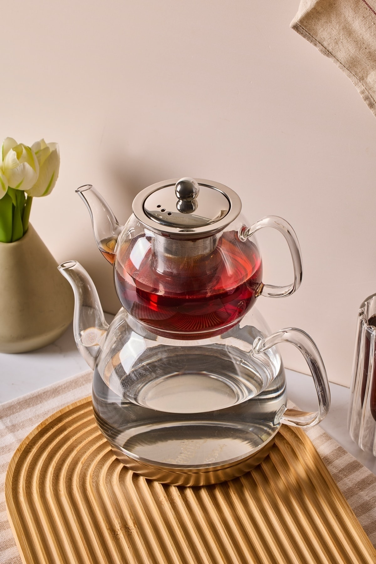 Valeria Borosilikat Cam Çaydanlık Seti KW-839