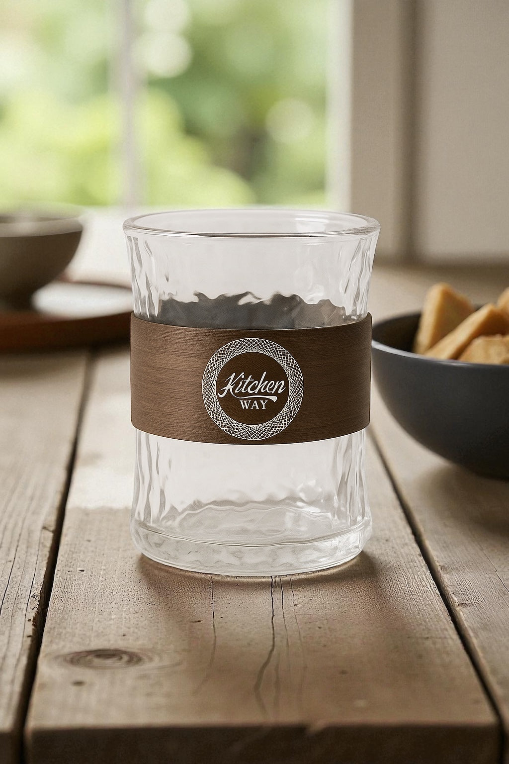 2’li Borosilikat Cam Bardak Akasya Tutamaçlı KW-855