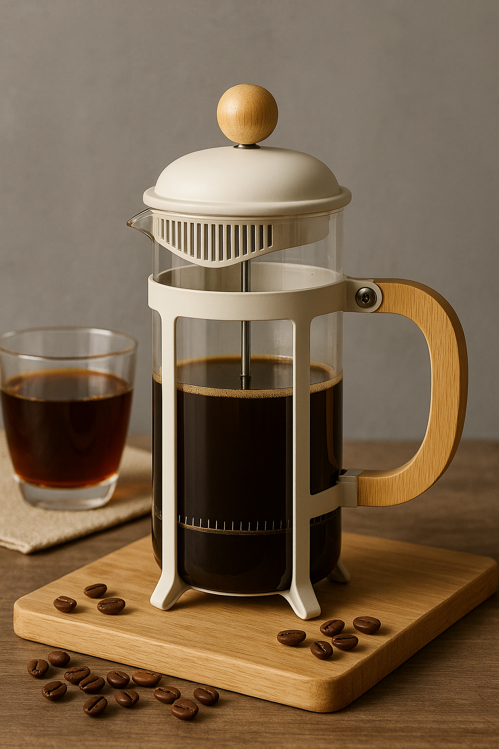 Bambu Saplı Borosilikat French Press 1000ml KW-1086