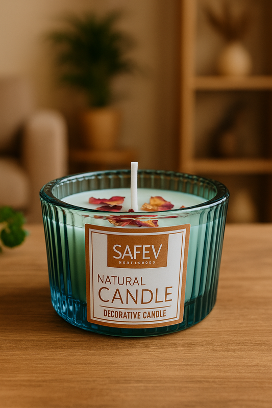 Dekoratif Kuru Çiçek Yapraklı Kokulu Mum SHN-2036