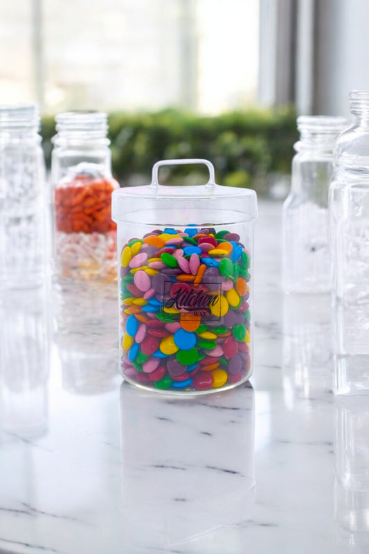 Yuvarlak Drajelik Cam Kapaklı Borosilikat Kavanoz 900ML KW-350B