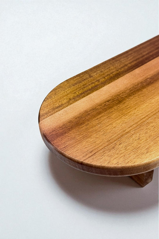 Ayaklı Akasya Oval Sunumluk KW-938