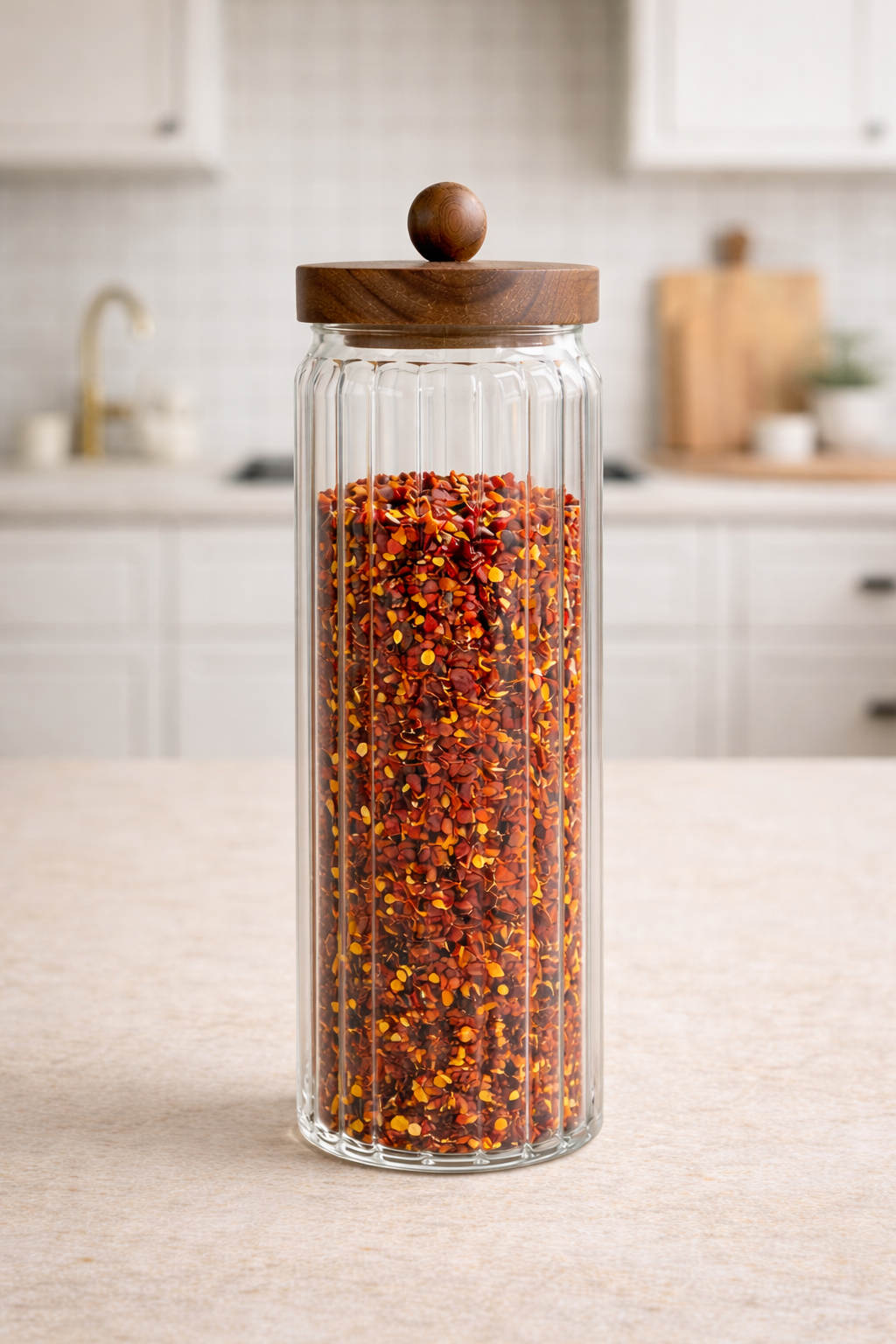 Akasya Conta Kapaklı Çizgili Borosilikat 1500ml Kavanoz KW-764