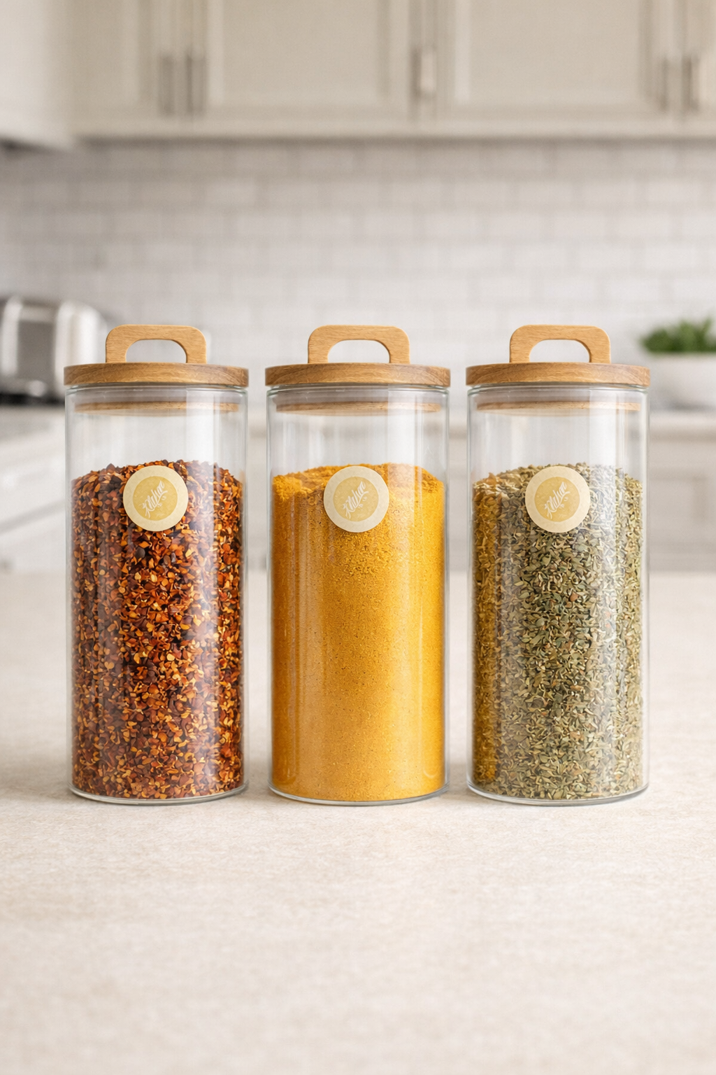 Akasya Yuvarlak Conta Kapaklı 3'lü Borosilikat 1500ml Kavanoz Seti KW-772