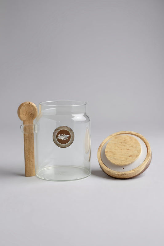 Akasya Kaşıklı Conta Kapaklı Kavanoz Baharatlık KW-1092