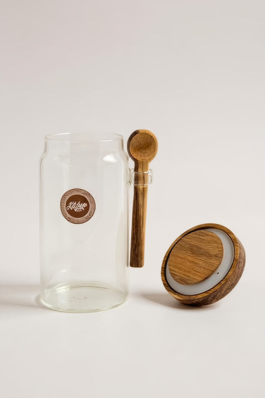 Akasya Kaşıklı Conta Kapaklı Kavanoz Baharatlık KW-1094