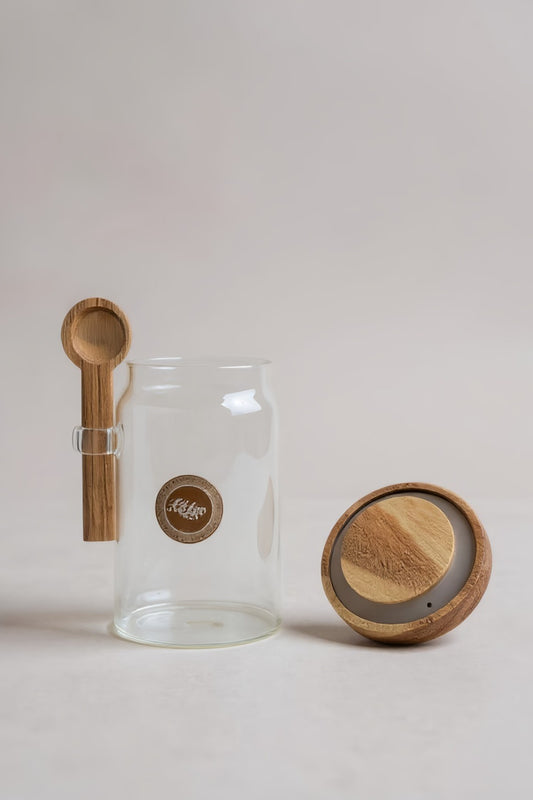 Akasya Kaşıklı Conta Kapaklı Kavanoz Baharatlık KW-802