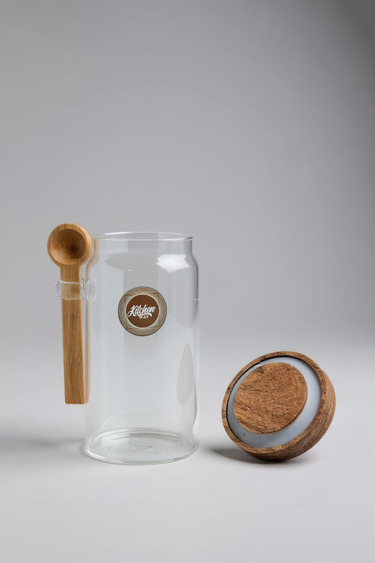 Akasya Kaşıklı Conta Kapaklı Kavanoz Baharatlık KW-803