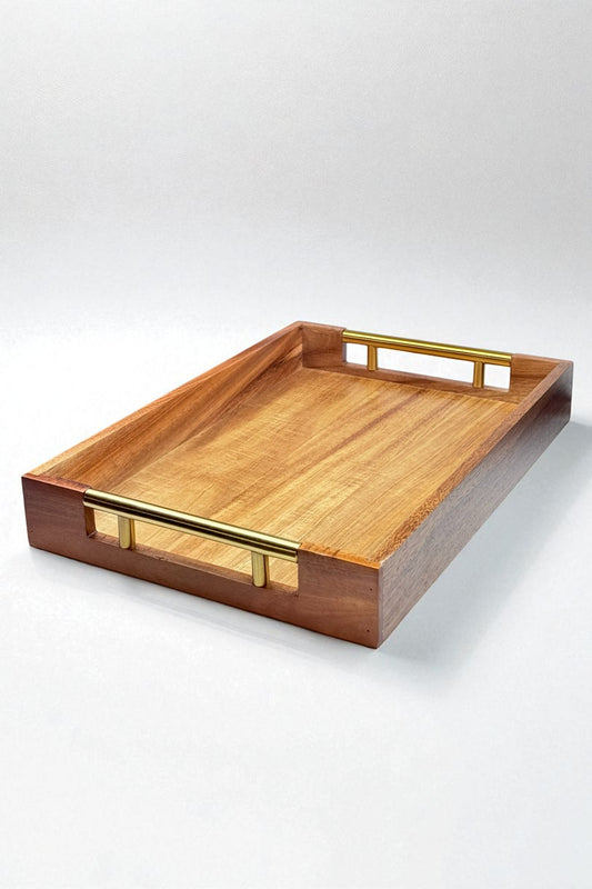 Akasya Tutma Saplı Tepsi Sunumluk 36x25CM KW-957