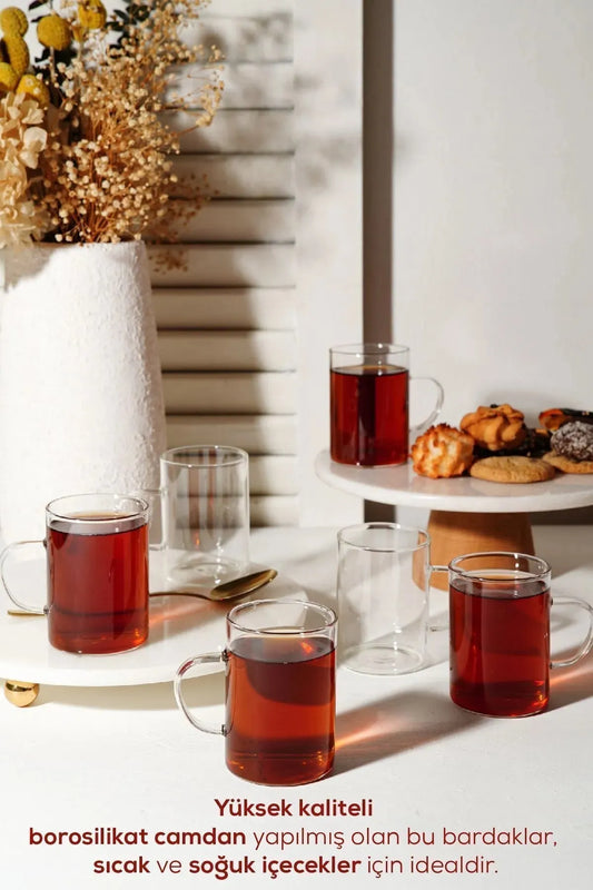 6 Adet Borosilikat Ateşe Dayanıklı Termisil Cam Bardak KW-1175