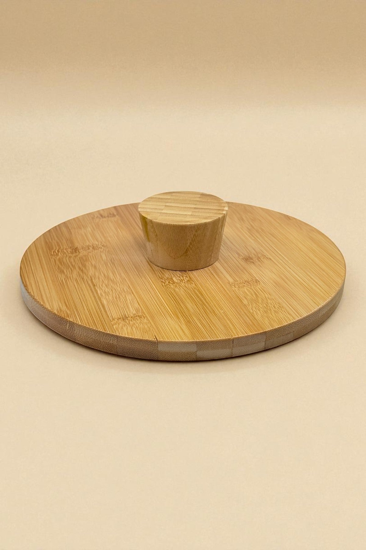 Ayaklı Bambu Sunumluk Yuvarlak Tepsi KW-924