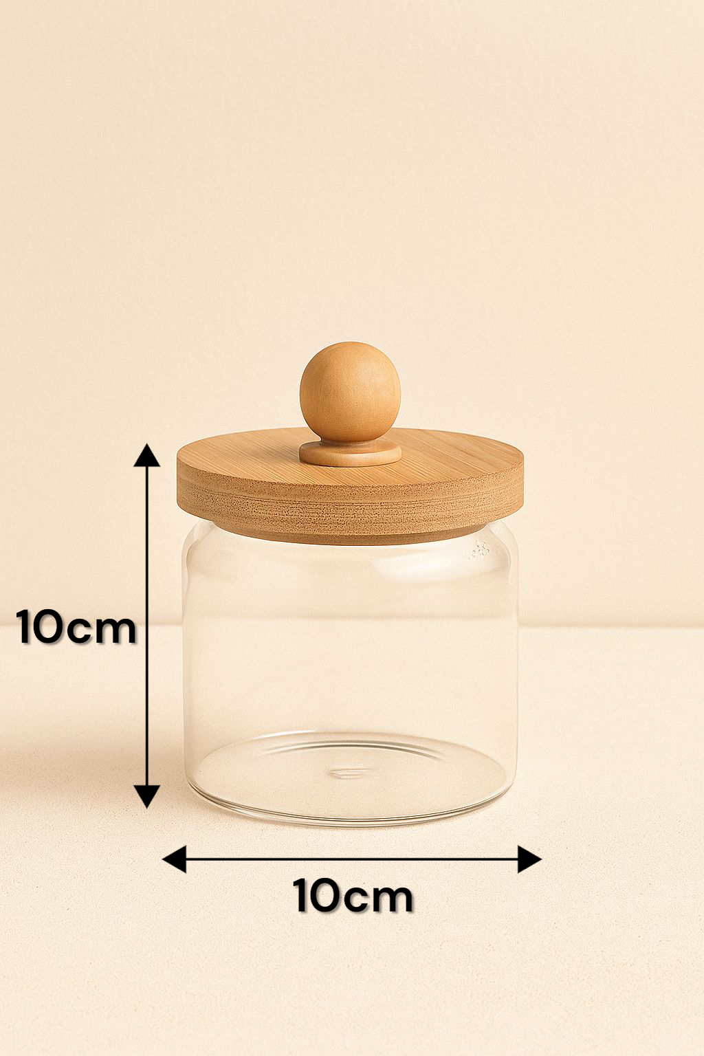 Bambu Conta Kapaklı Borosilikat 450ml Kavanoz KW-747